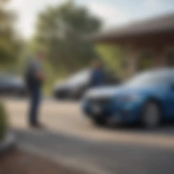 Customer receiving assistance from Allstate roadside service