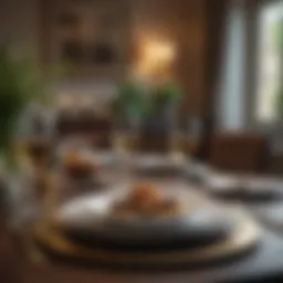 Elegant dining table set with gourmet dishes