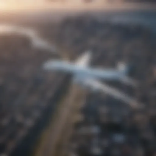 Aerial view of Seattle with a plane flying toward Hawaii