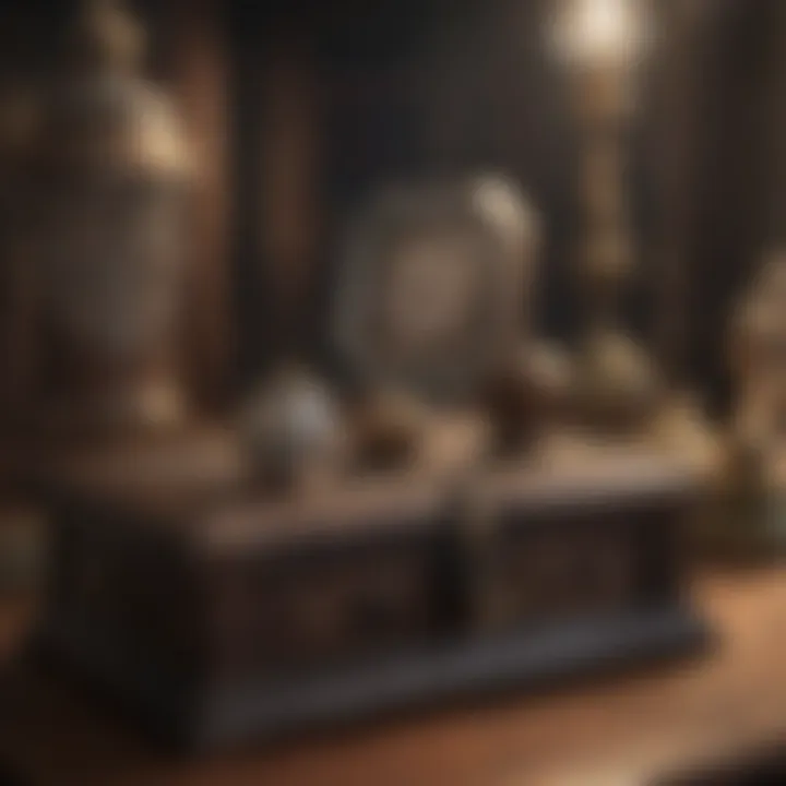 Antique items in a secure display case