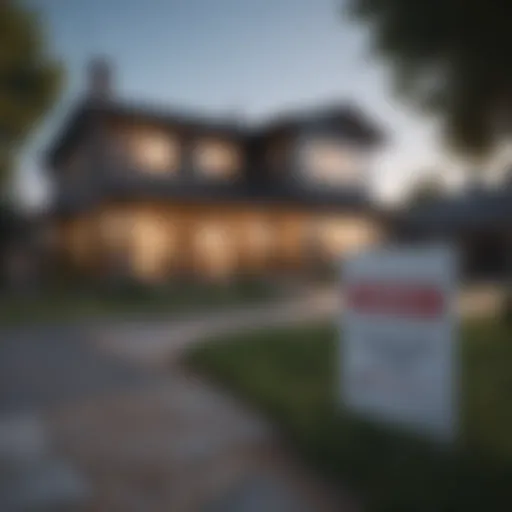 Modern house with a for sale sign