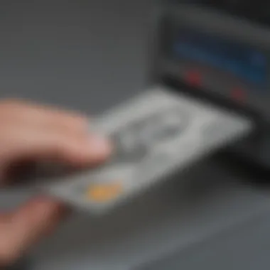 Person reviewing best practices for cash withdrawal from credit cards