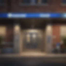 Exterior view of a Chase Bank branch showcasing security features