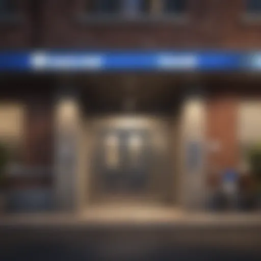 Exterior view of a Chase Bank branch showcasing security features
