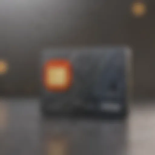 Close-up of a secured credit card with a digital lock symbol