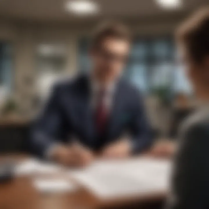 A confident buyer reviewing documents in a well-lit office