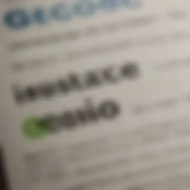 Close-up of GEICO insurance options documentation