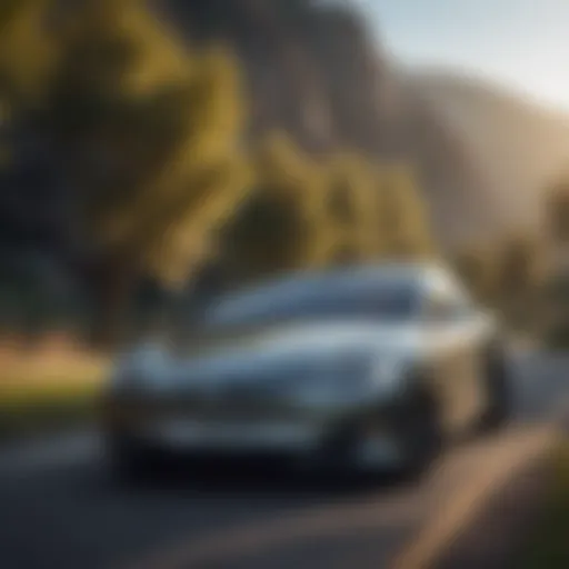 Tesla Model S parked in a scenic location