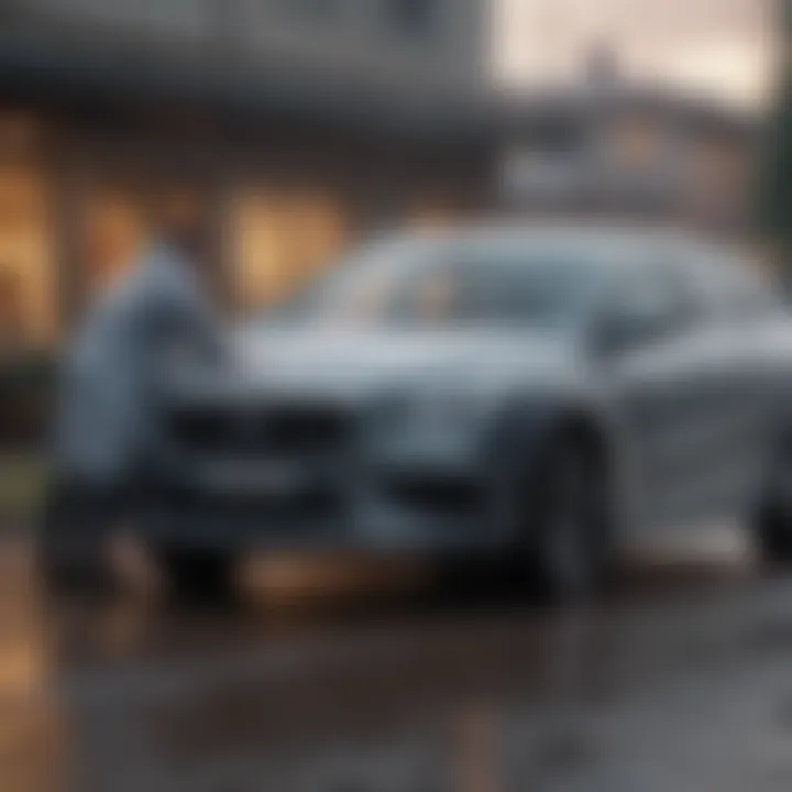 Protective cover shielding a car from hailstorm