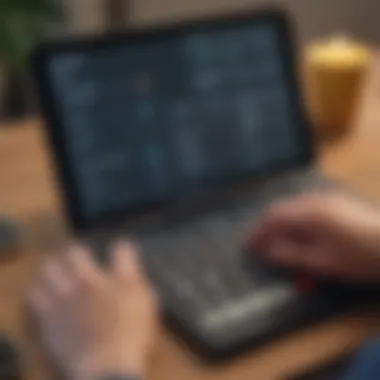 A close-up of a user entering data into a rental income calculator on a digital device.