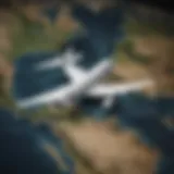 Map showcasing Delta Air Lines global routes