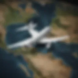 Map showcasing Delta Air Lines global routes