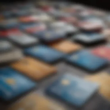 Collection of Credit Cards A close-up of various credit cards spread out on a table.