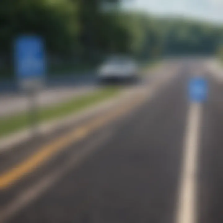 Tennessee highway with car insurance signs