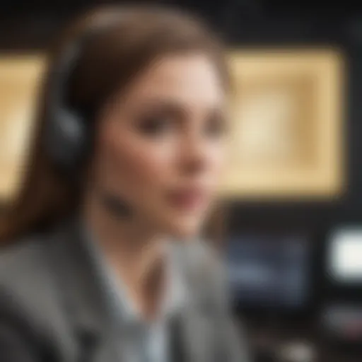 Customer support representative on a call