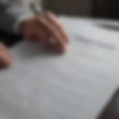 Client reviewing insurance policy documents