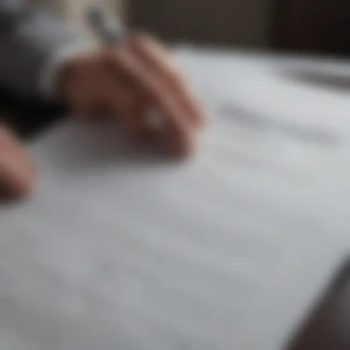 Client reviewing insurance policy documents