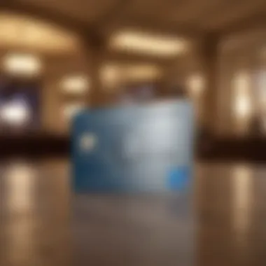 AmericanExpress Card in Action AmericanExpress card held with hotel lobby in background