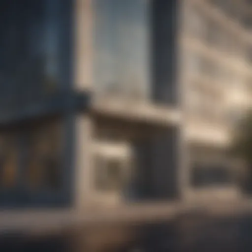 Modern bank building symbolizing no closing cost options