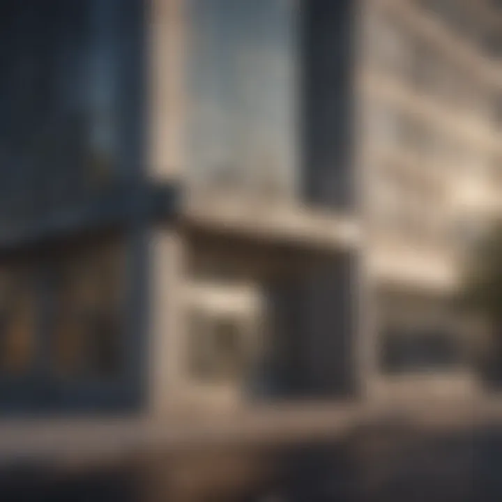 Modern bank building symbolizing no closing cost options