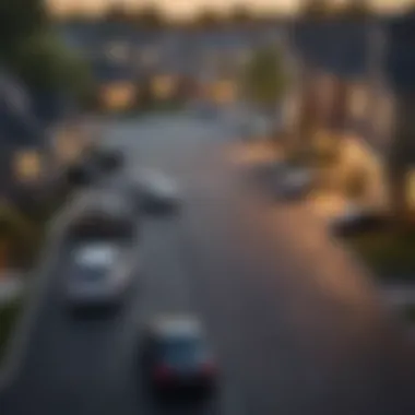 A street view of cars parked along a residential area in Illinois