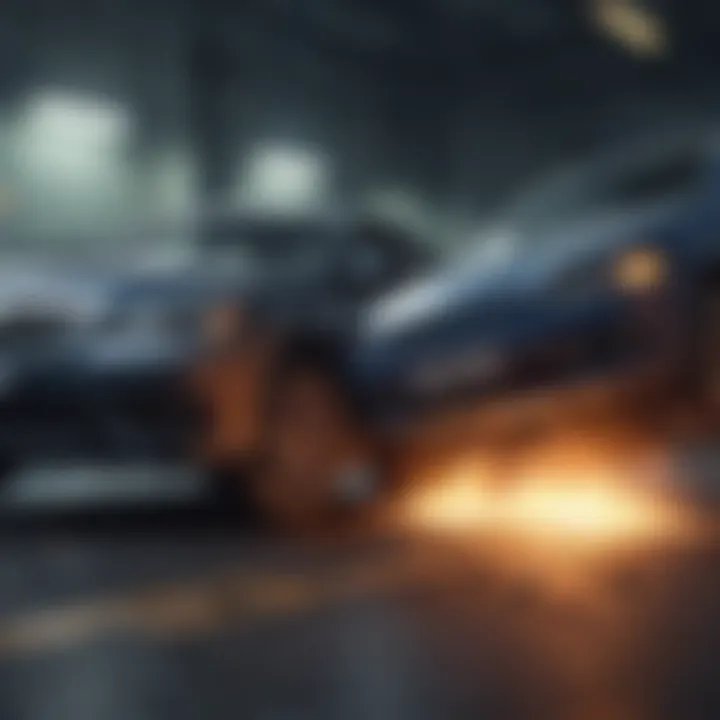 Graphical depiction of collision insurance protecting against vehicle accidents.