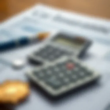Calculating Insurance Premiums A calculator and financial documents representing premium calculations