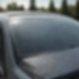 Hail damage on a vehicle's roof