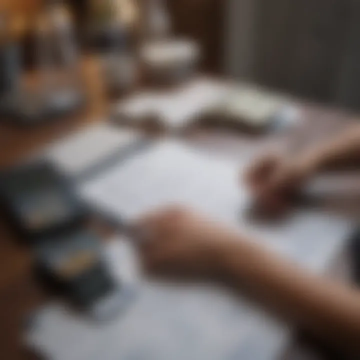 An individual reviewing financial documents and making decisions