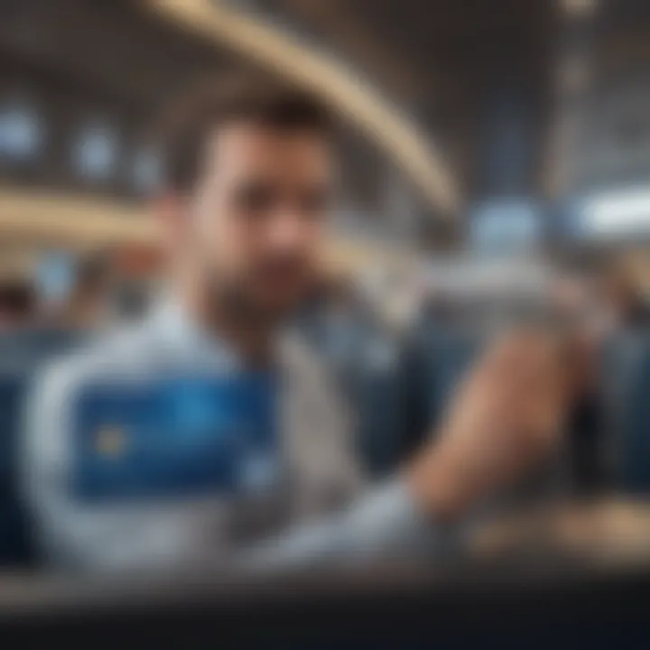 Frequent flyer enjoying travel perks