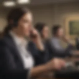 Customer service representative assisting a client on the phone