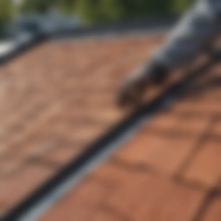 Close-up of a roof inspection, showcasing the importance of regular maintenance.