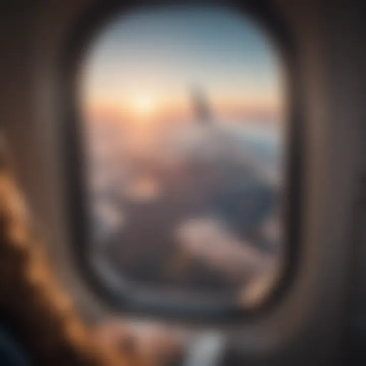 Frequent flyer enjoying a scenic view from an airplane window.