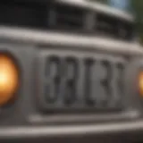 Detailed view of a license plate