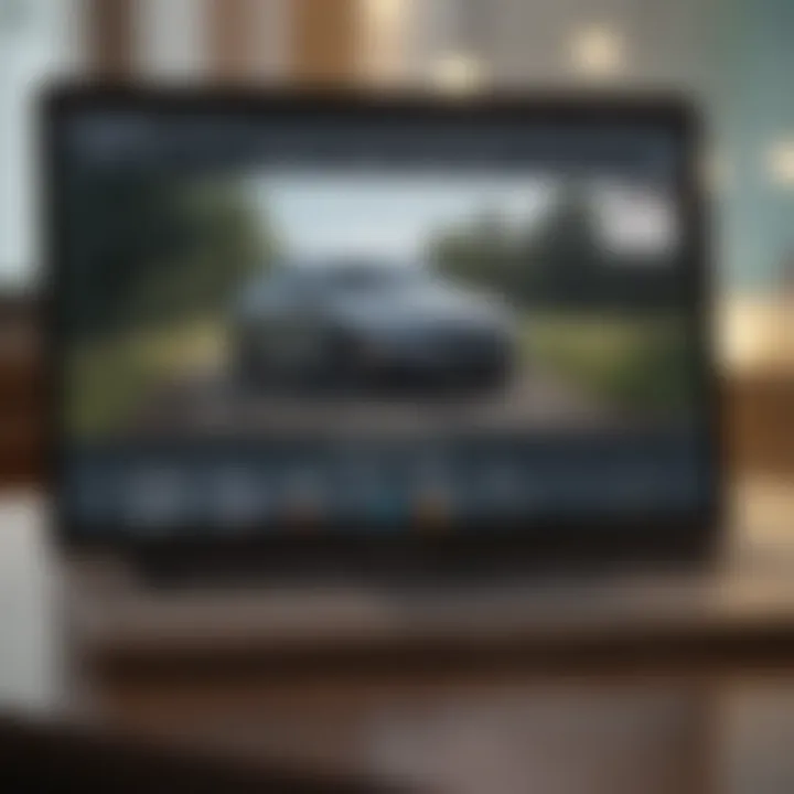 A laptop displaying a comparison of various car insurance quotes