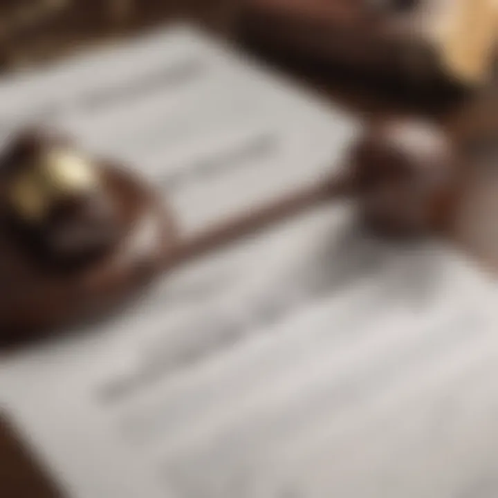 Legal documents and gavel highlighting the legal ramifications of uninsured driving