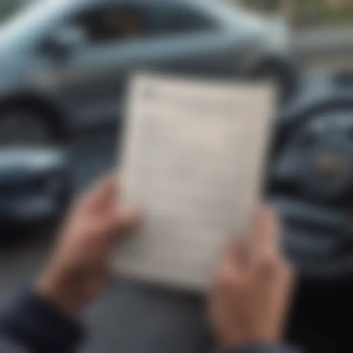 A person reviewing Liberty Mutual auto insurance documents