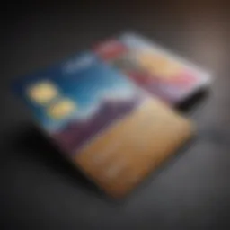A credit card with travel-themed designs, symbolizing rewards.