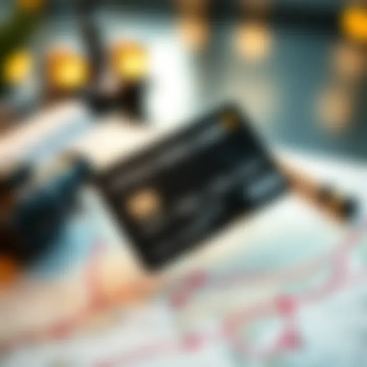 Credit card on travel itinerary
