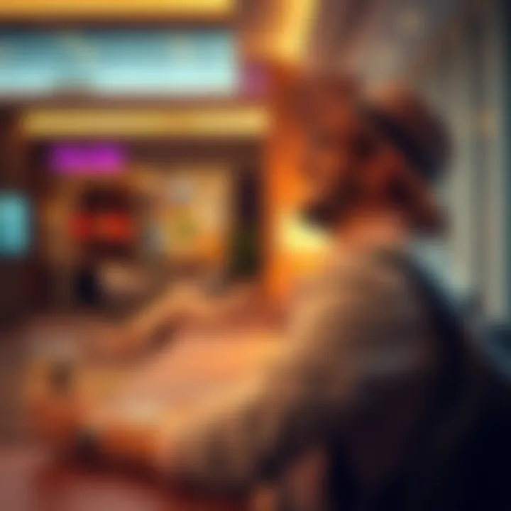 Traveler enjoying hotel amenities