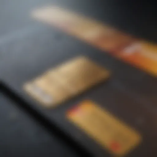 A close-up view of a credit card showcasing rewards features.