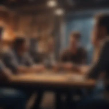 Strategies for Startup Success A diverse group of entrepreneurs collaborating over a financial strategy.