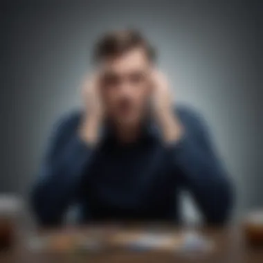 Conceptual illustration of emotional stress caused by debt