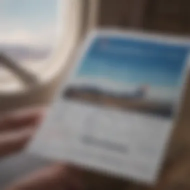 Airline ticket displaying flexible travel options