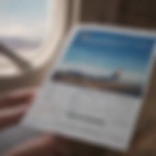 Airline ticket displaying flexible travel options