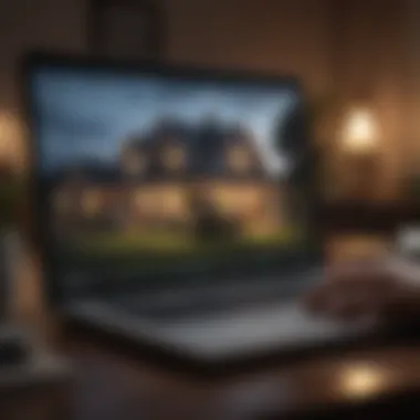 A person analyzing data trends in real estate market on a laptop