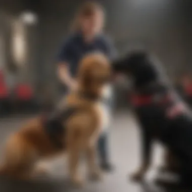 A certified trainer evaluating a service dog