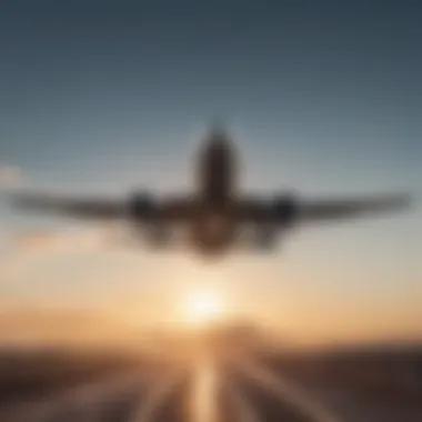 Airplane taking off against a clear sky