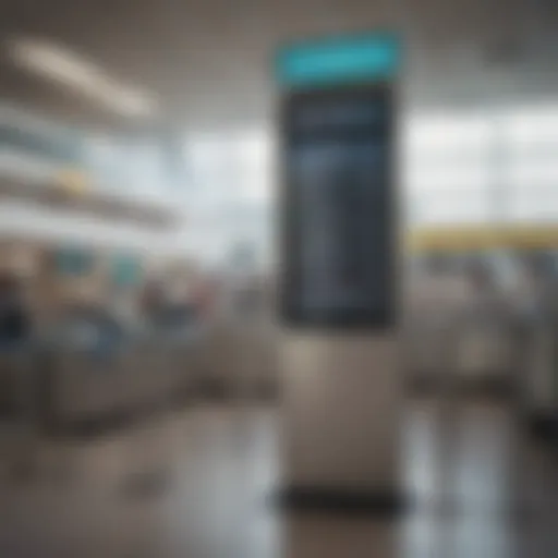 Airline boarding gate with health information display