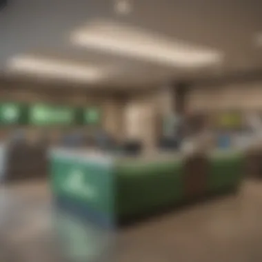 Interior layout of Regions Bank with service counters